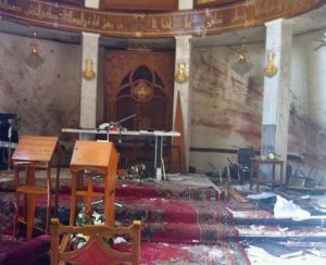Damage to Our Lady of Salvation Syriac Catholic Church in Baghdad by Islamic extremists. (Ankawa.com photo)