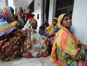 Some of those detained at meeting await release at Lalmonirhat police station, Bangladesh. (Morning Star News)