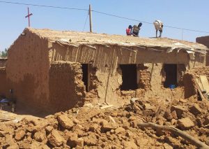 Workers tear down church building in Omdurman, Sudan. (Morning Star News)