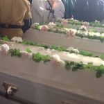 Caskets of three Christians slain by Islamic extremist suicide bombing at funeral at St. Rita's Catholic Church, Kaduna, Nigeria on Nov. 8.