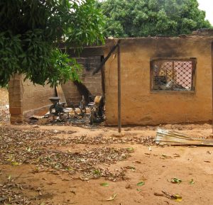 Pastor John Dakwat's burnt house. (Morning Star News)