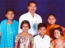 The Rev. Orucanti Sanjeevi with family members. (Morning Star News via Sanjeevi family)