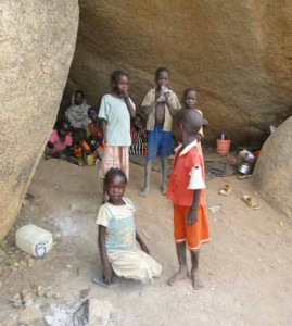 Nuba people have taken refuge from bombing in caves. (Diocese of El Obeid)