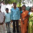 Pastor Tilas Bedia, (left), with the family of his brother Chandra Bedia (center), were attacked by Hindu extremists. (Morning Star News)