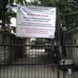 Sign sealing shut a church building in Cimahi, West Java. (Morning Star News)