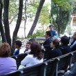 Pastor Steven Khoury preaching at service at Garden Tomb in 2007. (Courtesy of Steven Khoury)