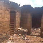 Charred home of the slain Gideon Mutang Kidum. (Morning Star News)