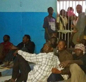 Arrested Christians of Bahri Evangelical Church in jail in North Khartoum. (Morning Star News)