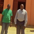 The Rev. Yat Michael (L) and the Rev. Peter Yein Reith (R) after church service in Hai Jebel in Juba. (Morning Star News)