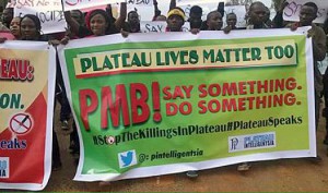 Protestors march against violence in Plateau state, Nigeria. (Sabinews.com)