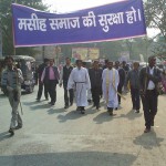 Protestors march for protection of Christian community on Jan. 31. (Morning Star News courtesy of Rev. Daniel Inbaraj)