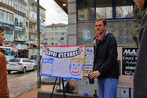 David Byle proclaiming Christ in Istanbul, Turkey. (Facebook)