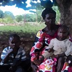 Ntende Hawa and two of her children, photo altered for security reasons. (Morning Star News)