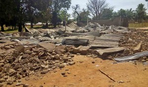 Remains of St. Paul’s Catholic Church in Mile One village, Kaduna state. (Morning Star News)