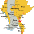 Areas of conflict in Burma (Myanmar). (Wikimedia, CentreLeftRight, Aoetearoa)