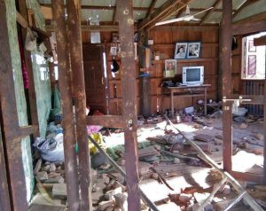 One of the ruined houses of the Christians attacked in Thi Taw village. (Morning Star News via Soe Thura Hlsaing)