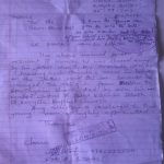 Letter from chairman of the Tirinyi Local Council requesting help from Tirinyi police for 20-year-old Christian allegedly beaten by his father. (Morning Star News)
