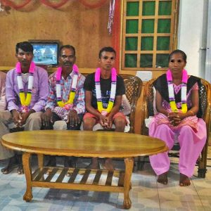 Four of the six Christians jailed and charged in Jharkhand state, India. (Morning Star News courtesy of Singhray Kullu)