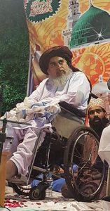 Islamist cleric Khadim Hussain Rizvi at lecture in Lahore, Pakistan. (Wikipedia, Muhmmad Qureshi)