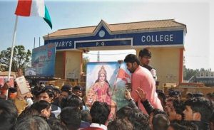 Hindu nationalists try to impose goddess worship on graduate school in Vidisha, Madhya Pradesh. (Morning Star News via Catholic Bishops Conference of India)