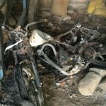 Destroyed motorcycle of congregation member after attack in Jammu and Kashmir, India. (Morning Star News)