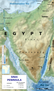 The Sinai Peninsula, Egypt. (Wikipedia, Kaidor)