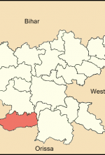 Location of Simdega District in Jharkhand state, eastern India. (Wikipedia)