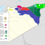 Areas under Democratic Federation of Northern Syria administration. (Wikipedia)