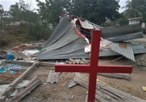 Church building demolished on Jan. 9, 2019 in Narnepadu village, Guntur District, Andhra Pradesh state, India. (Morning Star News)