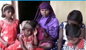 Wife and children of Anant Ram Gond, killed in Odisha state, India on Feb. 11, 2019. (Morning Star News screenshot from Persecution Relief video)