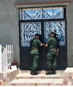 Gendarmes seal shut doors of church Boudjima, Algeria on May 22, 2019. (Morning Star News)