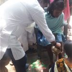 Village leader forces a Christian woman to undergo “reconversion” rite to tribal religion in Mahuatoli village, Jharkhand state, India on June 14, 2019. (Morning Star News)