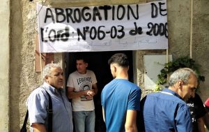 Christians protest an order to close a church in Akbou, Algeria. (Morning Star News)