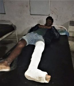 Anugrah Raj, 20, needed knee replacement surgery after Hindu extremists broke his leg. (Morning Star News)