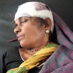 Hindu extremists hit the mother of pastor Basant Kumar Paul, Lakhpati Devi, with an axe in Parihara, Jharkhand state, India, on Nov. 12, 2019. (Morning Star News)