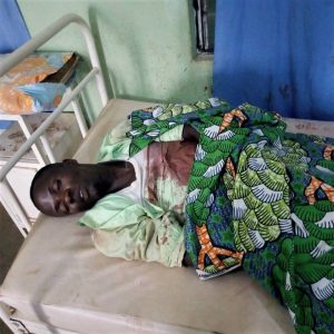 Emmanuel Kure at Enos Hospital, Miango, after Muslim Fulani herdsmen shot and killed him in Plateau state, Nigeria. (Morning Star News)