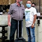 astor Bryan Nerren (L) with pastor David Rock before departure from India. (Morning Star News)