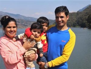 Pastor Keshab Raj Acharya and his family. (Morning Star News)