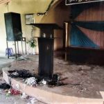 Damage from fire set at Baptist church building in Damba Kasaya village, Kaduna state, Nigeria. (Facebook)