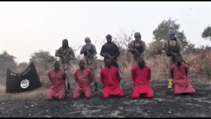 Screenshot of video released by Islamic State showing execution of Christians in northeast Nigeria. (Morning Star News)