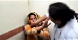 Tabeeta Nazir Gill is attacked over false blasphemy accusation at hospital in Karachi, Pakistan, on Jan. 28, 2021. (Morning Star News screenshot)