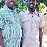 Pastor Bulus Yakura with EYN member Kwajaffa Balamusa (left) after the pastor's release from Islamic extremist militants last week. (Morning Star News courtesy of Kwajaffa Balamusa)