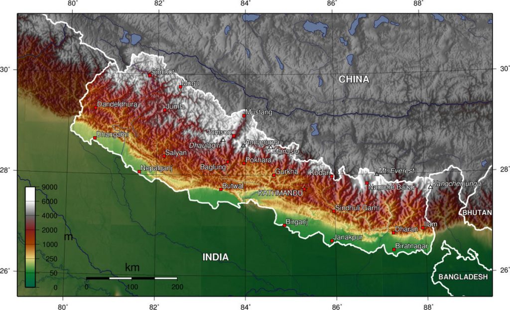 Nepal Topographical Map Creative Commons Morningstar News   Nepal Topographical Map. Creative Commons 1024x623 