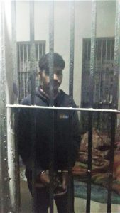 Patras Masih in police custody in 2018. (Morning Star News)