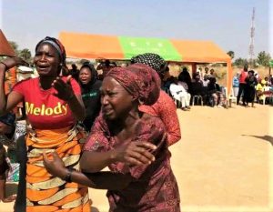 Mourners at Dec. 22, 2022 funeral for 40 Christians slain on Dec. 18, 2022 in Mallagum, Kaura County, southern Kaduna state, Nigeria. (Anthony Timothy for Morning Star News)