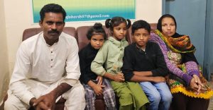 Shaukat Masih and wife Kiran Shaukat with their children. (Morning Star News)