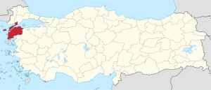 Canakkale Province, Turkey, where detention center outside Ayvacık is located. (TUBS, Creative Commons)