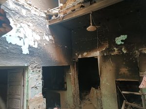 Home burned in rioting that began Aug. 16, 2023 in Christian Town, Jaranwala, Pakistan. (Morning Star News)