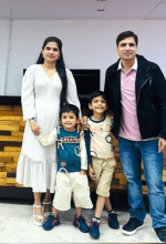 Pastor Keshab Raj Acharya with wife and children. (Morning Star News courtesy of family)