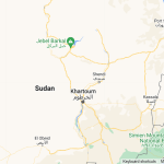 Shendi town in relation to Khartoum, Sudan. (Map data © Google 2024)